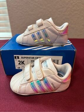 Adidas Superstar Crib Shoes Size 2K